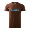 Sablio Tričko s potlačou ROBLOX modrý text - hnědé 4XL
