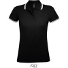 SOL's Collection Polokošile Pasadena Women, piqué, krátký rukáv, dámská COT25057898005-black/white 2XL Černá/bílá