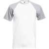 Fruit of the Loom Tričko Baseball T, raglánové, krátký rukáv, pánské COT161026p8601-white/heath S Bílá/melír šedá
