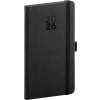 NOTIQUE Vreckový diár Diamante 2026, čierny, 9 x 15,5 cm