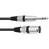 Omnitronic 30225196 XLR káblový adaptér [1x XLR zástrčka 3pólová - 1x jack zástrčka 6,3 mm (stereo)] 2.00 m čierna; 30225196
