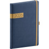 NOTIQUE - Twill - týždenný diár 2026, modro-zlatý, A5, 15 × 21 cm