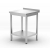 Hendi Nerezový stôl zo zadným lemom - 600x850 mm | Hendi 817223