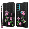 Peňaženkové kožené puzdro 3D Painted na Motorola Moto E20 / E30 / E40 - Rose