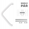 Madlo na dvere FT - MADLO kód K14T Ø 32 mm UN pár BIM biela matná (FBO) | MP-KOVANIA.sk
