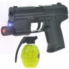 PIŠTOĽ NA GULIČKY HK ASG 6 mm ZAMERIAVAČ LASER BATERKA + GRANÁTY