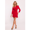 M796 Krátky overal so zaväzovaním hladký - červený EU XXL