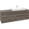 VILLEROY & BOCH Collaro závesná skrinka pod umývadlo na dosku (umývadlo vpravo), 4 zásuvky, s LED osvetlením, 1600 x 500 x 548 mm, Stone Oak, C027B0RK