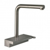 Hansgrohe M81 Drezová batéria Aquno Select s výsuvnou koncovkou a plochým sprchovým prúdom, sBox, vzhľad nehrdzavejúcej ocele 73830800-HG