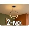 V-TAC Dizajnové závesné LED svietidlo 16W, čierne/2-PACK! Farba svetla: Teplá biela