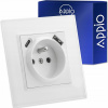 Elektrická zásuvka, USB nástenná Appio biela