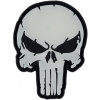 OSTATNÉ 3D PVC Nášivka/Patch Punish skull glow in the dark - grey/black