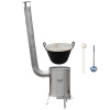 Home Cook kotol na guláš a zabíjačku smalt 100 L (1,2 mm), Home Cook nerezová kotlina 60 cm LUX, Home Cook pokrievka drevo, vareška 80 cm SMREK, naberačka nerez INOX