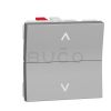 Schneider Electric Unica Žalúziový tlačidlový ovládač 6A, 2 moduly, Aluminium