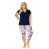 Dámske pyžamo Donna Mila 3/4 Plus Dark Blue Farba: Modrá, Veľkosť: 5XL