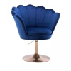 LuxuryForm DESIGN Kozmetické kreslo FREY VELUR na zlatom tanieri - modre