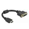 Delock 65206 HDMI / DVI adaptér [1x HDMI zástrčka - 1x DVI zásuvka 24+5-pólová] čierna 0.20 m; 65206