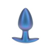 Ouch! Smooth Silicone Anal Plug Medium Metallic Blue silikónový análny kolík 7,9 x 3,4 cm