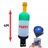 Nafukovacia reklamná fľaša „PARTY“ s ventilátorom – outdoor reklama pútač 4m