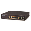 PLANET Technology Planet FSD-604HP, PoE switch 4x PoE 802.3at 60W + 2x 100Base-TX, VLAN, extend mód 10Mb / s do 250m, fanless, ESD