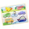 VIGA Drevené puzzle Montessori 2v1 figúrky vozidiel
