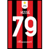 Superfutbal Maketa dresu AC Miláno, červená / čierna Rozmer: A4, Meno a číslo: Kessie 79