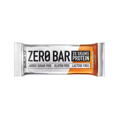 Proteínová tyčinka, bezlepková, 50g, BIOTECH USA "Zero Bar", čokoláda-karamel