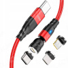 Kábel Uslion USB - USB typ C / microUSB / Lightning 1 m červený