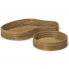 ferm LIVING Podnos na servírovanie ISOLA, sada 2 ks, prírodný, ratan