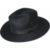 Bailey Godwin – Čierny klobúk zo superfine velúru s koženým opaskom Veľkosť: 61 cm (XL)