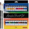 Viacfarebné Akrylové farby Intrend 24 ks 12 ml