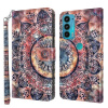 Peňaženkové kožené puzdro 3D Painted na Motorola Moto E20 / E30 / E40 - Color Mandala
