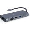 Gembird USB-C 7v1 multiport USB 3.0 + HDMI + VGA + PD + čtečka karet + stereo audio A-CM-COMBO7-01