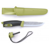 Morakniv 13570 Companion Spark Green vonkajší nôž 10,4 cm, zeleno-čierna, TPE, puzdro, s kresadlom