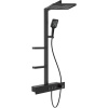 Mexen Saxx, sprchová sada s ručnou a dažďovou hlavicou, čierna, 78102-70