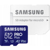 MicroSDXC karta Samsung Pro Plus 512 GB UHS-I U3 Full HD 4K + SD adaptér