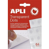 Lepiace bodky, odnímateľné, APLI Transparent Dots, priesvitné
