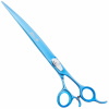 Geib Kiss Silver Blue Curved Scissors - kvalitné zakrivené nožnice s mikrorezom a modrou úpravou - 9,5