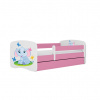 Bývaj s nami SK, KIDSDREAMS detská posteľ 80x180 vzor slon, ružová LTD