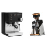 Rancilio Silvia E, black + Eureka Mignon Single Dose PRO, Chrome & Oak