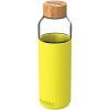 QUOKKA FLOW Sklenená fľaša so silikónovým povrchom NEON GREEN 660ml