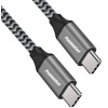 PREMIUMCORD Kabel USB-C M/M, 100W 20V/5A 480Mbps bavlněný oplet, 0,5m ku31cw05