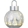 Guľa MagicHome Vianoce, sklo, strieborná, 10xLED teplá biela, 12x12x18 cm, 2xAA