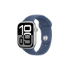 Apple Watch Series 10 GPS 46mm Silver Aluminium Case with Denim Sport Band - S/M MWWL3QC/A