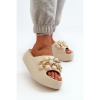 Dámske svetlobéžové šľapky na platforme, BG181 BEIGE__32655-40/41 40/41