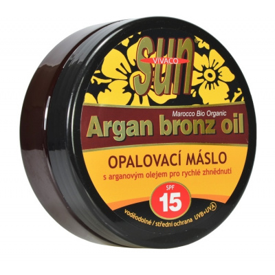 Vivaco SUN Argan oil opaľovacie MASLO SPF 15 s arganovým olejom pre rýchle zhnednutie\s200 ml