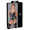Cottelli Bondage - lesklý výťah pod prsia s putami (čierny) - L