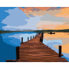 Maľovanie podľa čísel Východ slnka nad mólom, 40x50 cm, vypnuté plátno na rám (6056901)