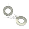Přívěsek Donut s kamínky 13x16x2mm