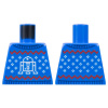 973pb4875 Blue Torso SW Christmas Sweater, Knitted Red Zigzags, White Snowflakes (Modré torzo SW vánočního svetru, pletené červené cikcaky, bílé sněhové vločky a R2-D2)